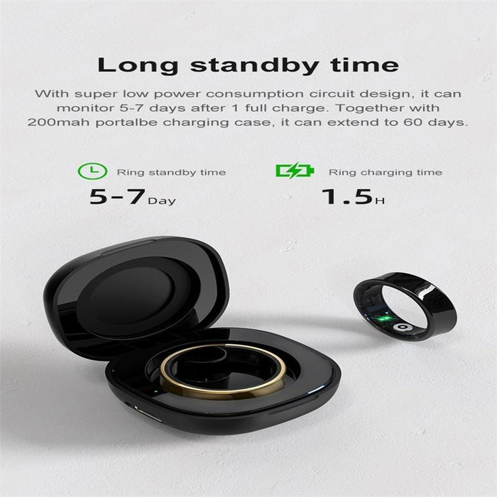 R09 Size 8 Smart Ring Supports Heart Rate / Blood Oxygen / Sleep Monitoring / Multiple Sports Modes