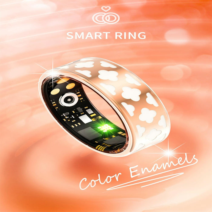 Smart Ring R10M Size 7 Heart Rate Blood Oxygen Sleep Monitoring Sports Modes Rose Gold
