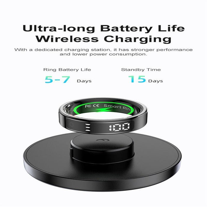 Smart Ring With Heart Rate Blood Oxygen & Sleep Tracking Size 11