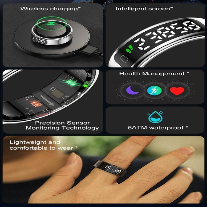Smart Ring With Heart Rate Blood Oxygen & Sleep Tracking Size 13