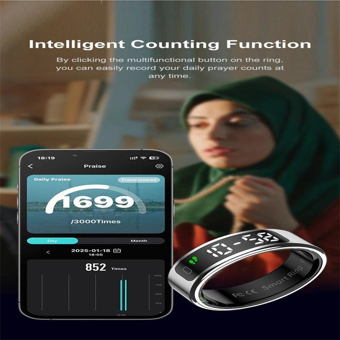 Smart Ring With Heart Rate Blood Oxygen & Sleep Tracking Size 13