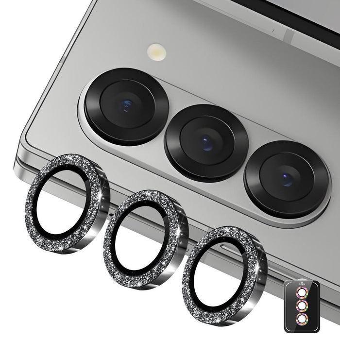 For Samsung Galaxy Z Fold7 5G 9H Rear Camera Lens Glitter Aluminium Alloy Tempered Glass Film