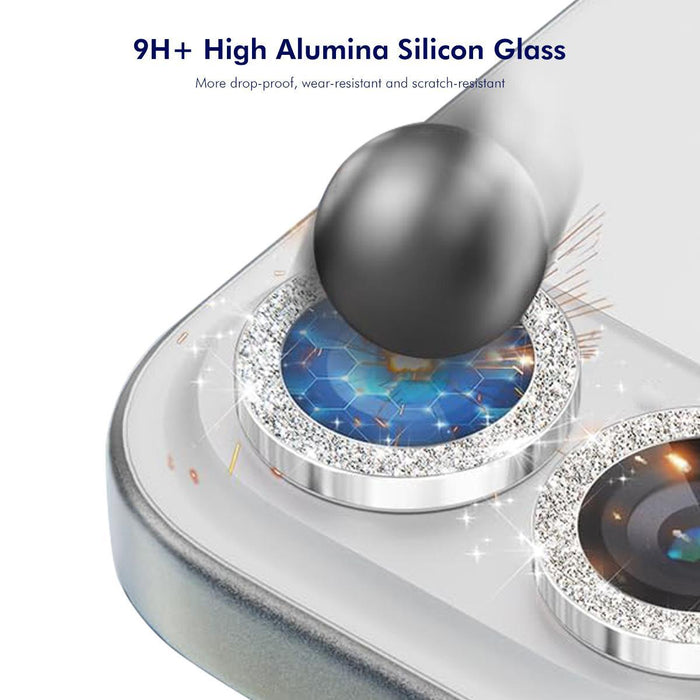 For Samsung Galaxy Z Fold7 5G 9H Rear Camera Lens Glitter Aluminium Alloy Tempered Glass Film