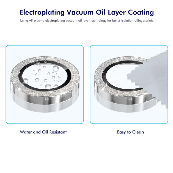 For Samsung Galaxy Z Fold7 5G 9H Rear Camera Lens Glitter Aluminium Alloy Tempered Glass Film