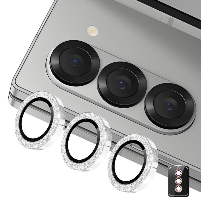 For Samsung Galaxy Z Fold7 5G 9H Rear Camera Lens Glitter Aluminium Alloy Tempered Glass Film