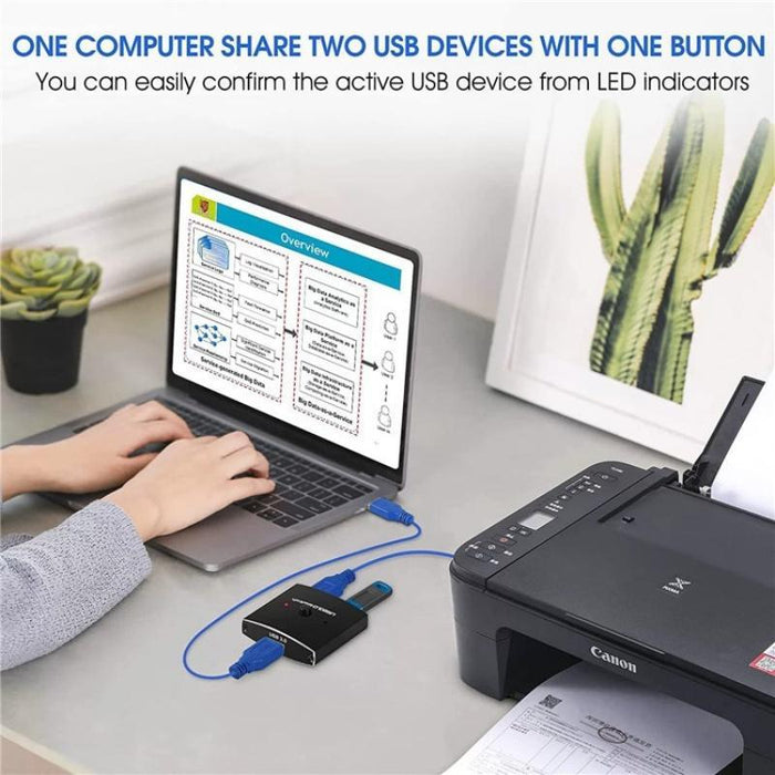 Usb 3.0 Printer Sharing Splitter 1X2 Hub