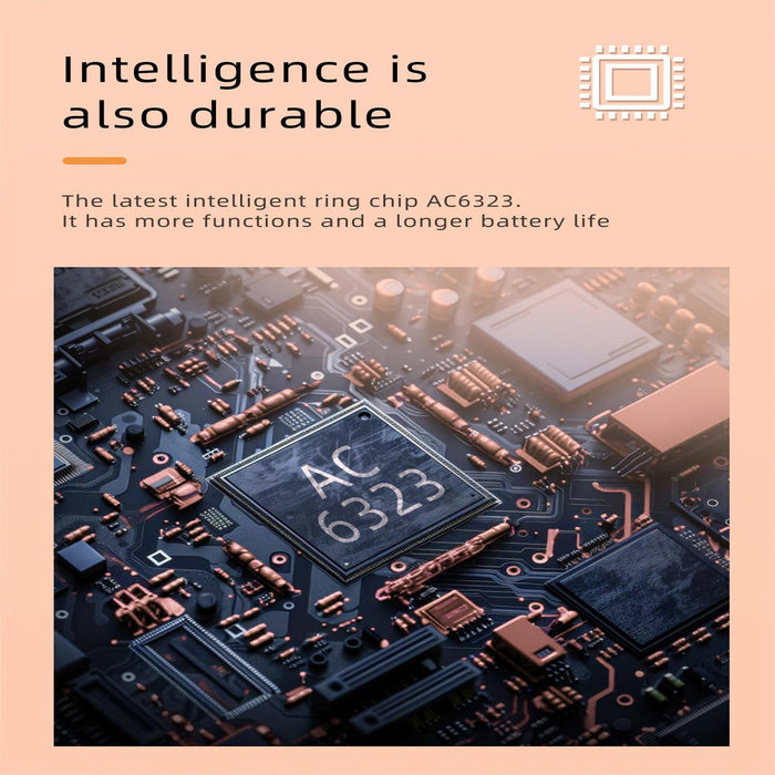 Smart Ring R18 Size 6 Heart Rate Blood Oxygen Sleep Family Care Rose Gold