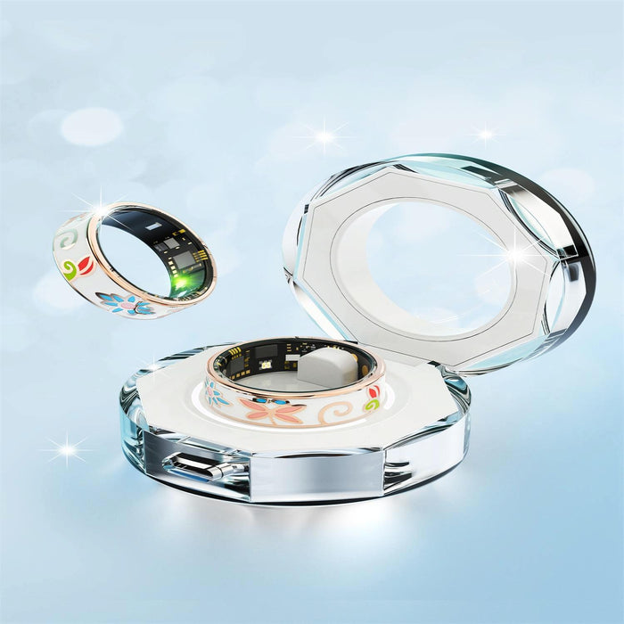 Smart Ring R18 Size 8 Heart Rate Blood Oxygen Sleep Family Care Rose Gold