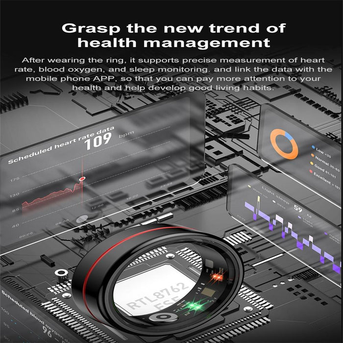 Size 7 Smart Ring Support Heart Rate / Blood Oxygen / Sleep Monitoring / Take Photos