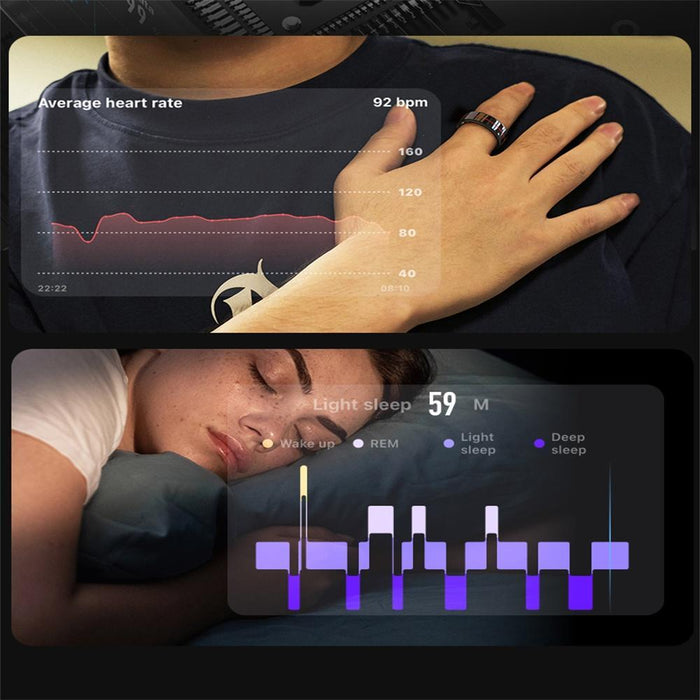 Size 10 Smart Ring Support Heart Rate / Blood Oxygen / Sleep Monitoring / Take Photos