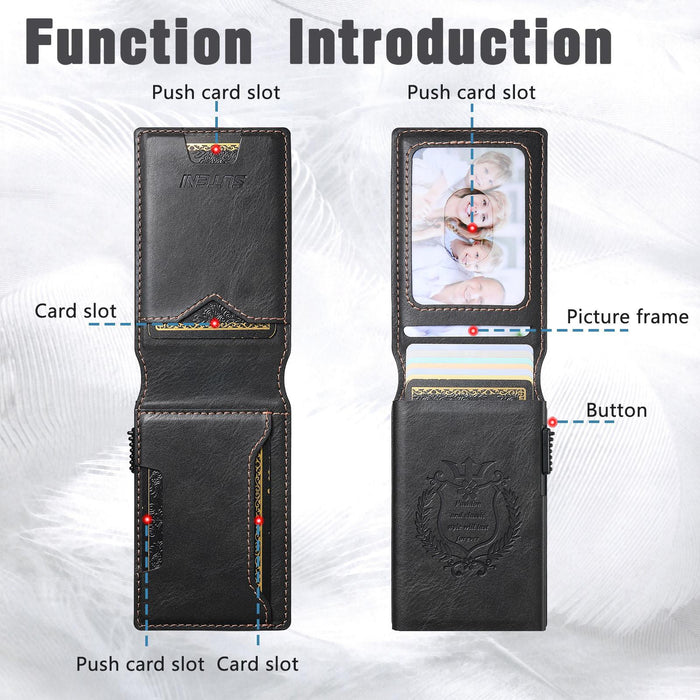 The Suteni Oil Wax Pattern Button Automatically Pops Out The Veneered Printed Card Box