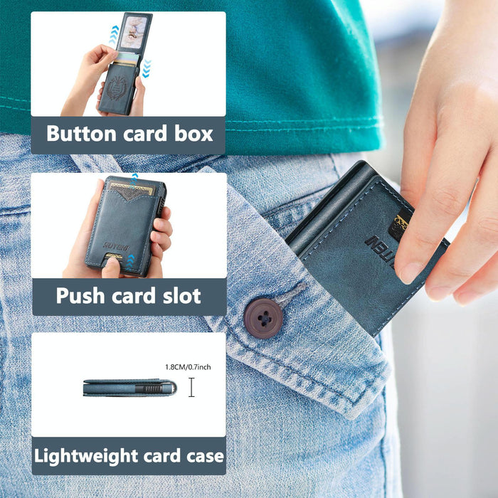 The Suteni Oil Wax Pattern Button Automatically Pops Out The Veneered Printed Card Box