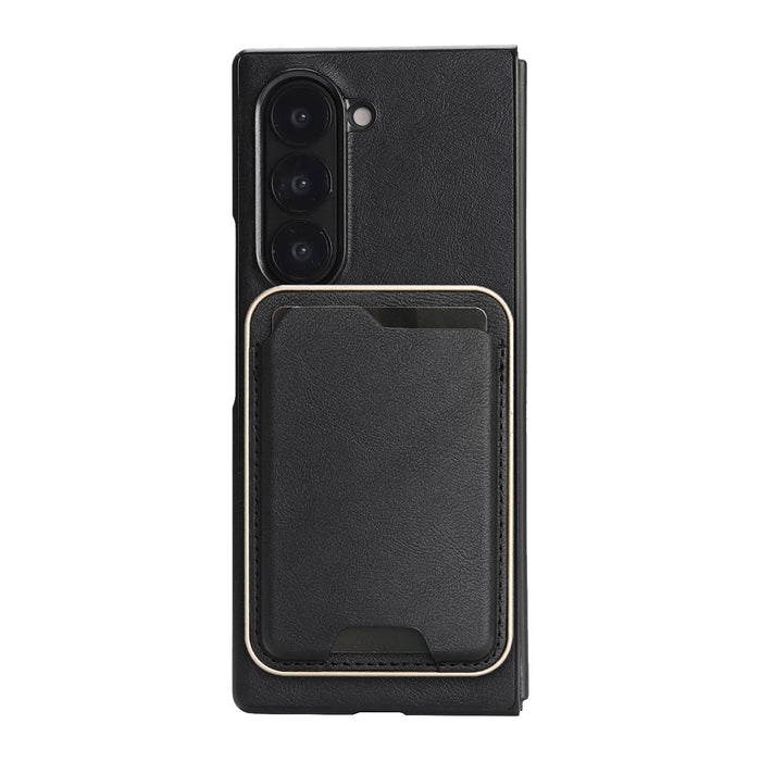 For Samsung Galaxy Z Fold7 5G Kalebol Slim Magsafe Ring Magnetic Card Bag Leather Phone Case