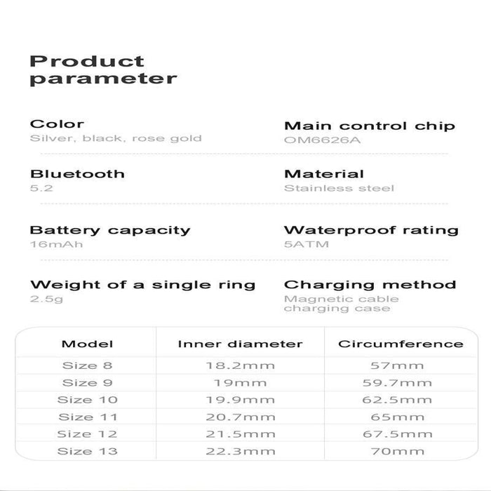 Smart Ring Heart Rate Oxygen Sleep Motion