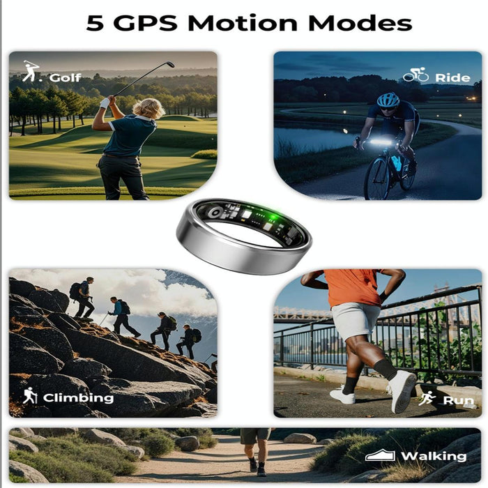 Smart Ring Heart Rate Blood Oxygen Sleep Monitoring Remote Photography