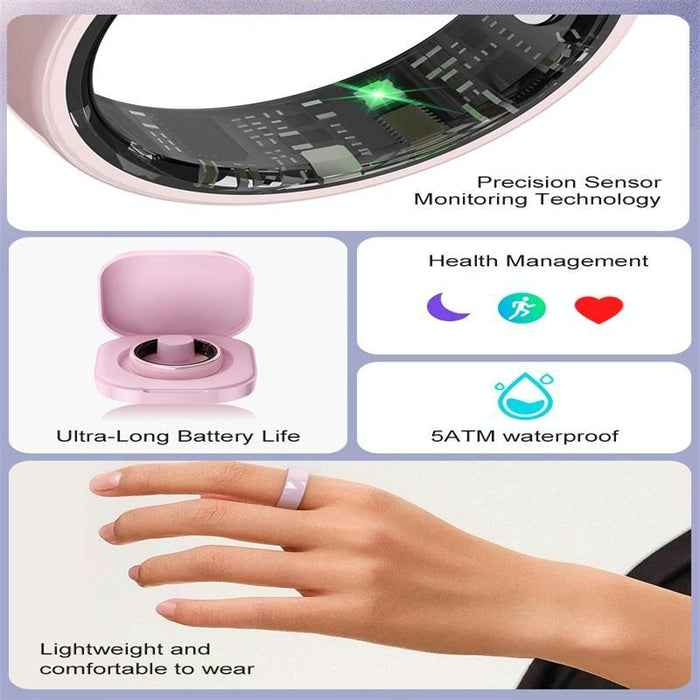Smart Ring R12 Size 7 Heart Rate Oxygen Sleep Female Health