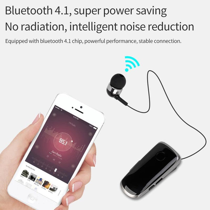 K39 Wireless Bluetooth Csr Dsp Chip In-Ear Vibrating Alert Wear Clip Hands Free Earphone Black