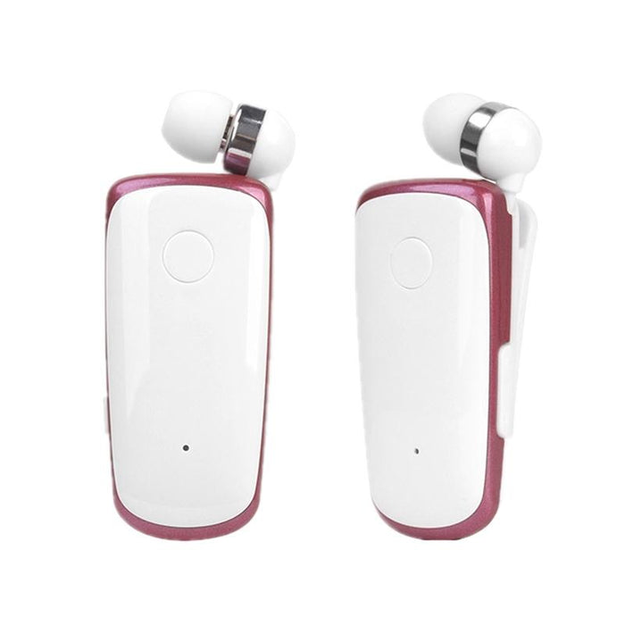 K39 Wireless Bluetooth Csr Dsp Chip In-Ear Vibrating Alert Wear Clip Hands Free Earphone Rose Red