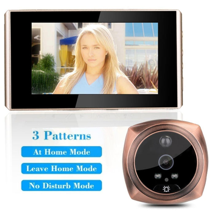 4.3 Inch Lcd Colour Screen Digital Door Eye Doorbell Electronic Peephole Door Camera Viewer Gold