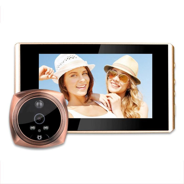 4.3 Inch Lcd Colour Screen Digital Door Eye Doorbell Electronic Peephole Door Camera Viewer Gold