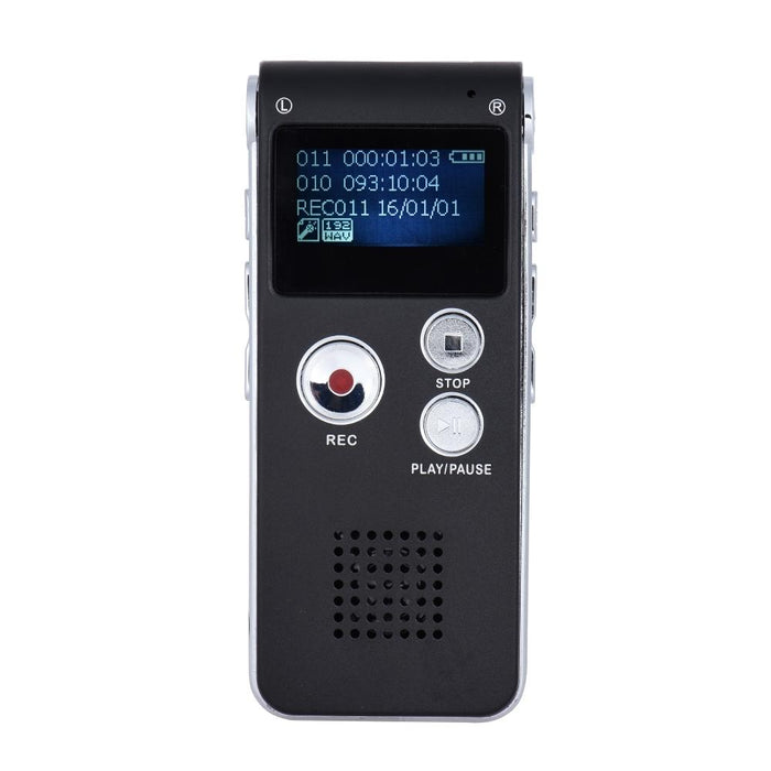 Voice Recorder Usb Professional Dictaphone Digital Audio With Wav Mp3 Player Var Function Record Black
