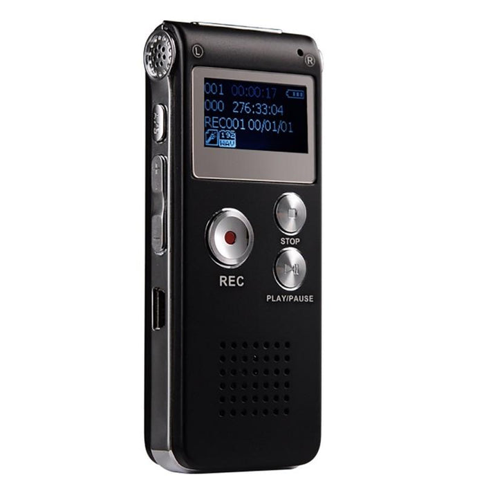 Voice Recorder Usb Professional Dictaphone Digital Audio With Wav Mp3 Player Var Function Record Black