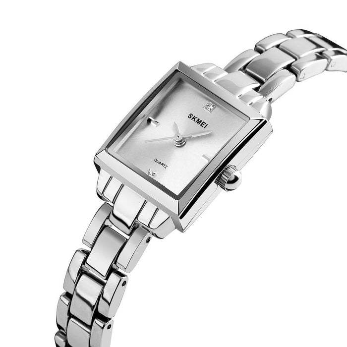 Elegant Square Quartz Watch for Women with Diamonds