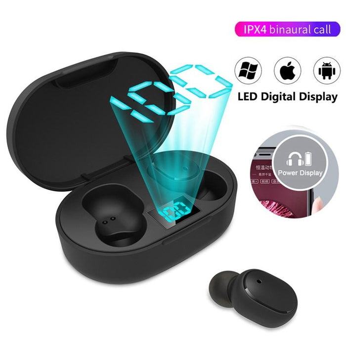 Waterproof Tws Bluetooth Earbuds With Led Display