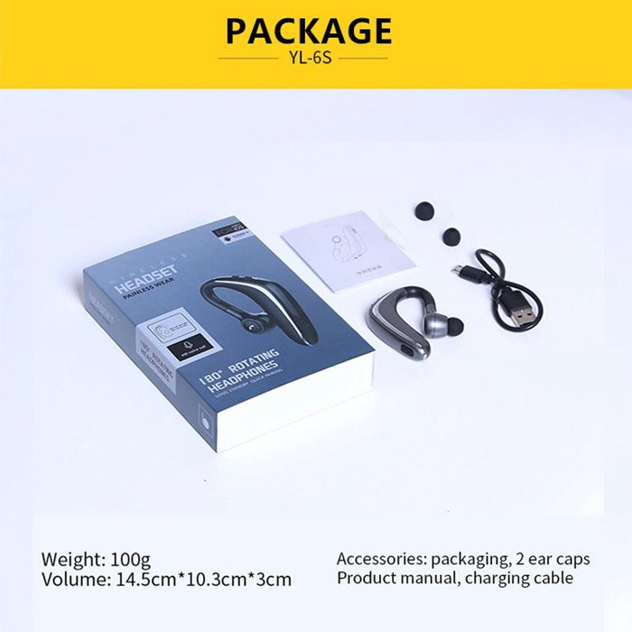 Yl-6S Wireless Bluetooth Earphone Sealed In-Ear Earbuds 180 Degree Freely Rotating Earpiece