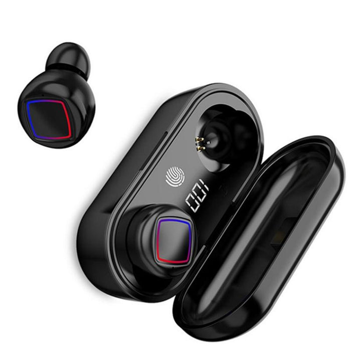 Tws Fingerprint Touch Bluetooth Headset Led Battery Display With Charging Bin