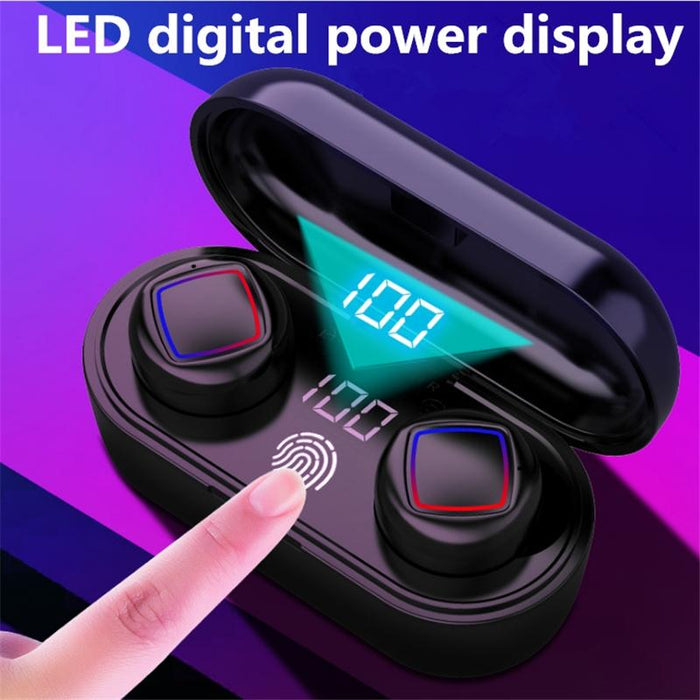 Tws Fingerprint Touch Bluetooth Headset Led Battery Display With Charging Bin