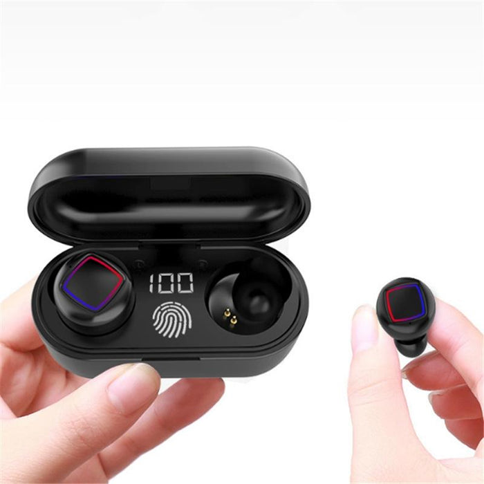 Tws Fingerprint Touch Bluetooth Headset Led Battery Display With Charging Bin