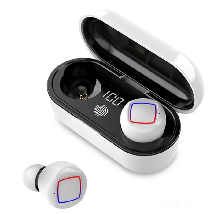 Tws Fingerprint Touch Bluetooth Headset Led Battery Display With Charging Bin