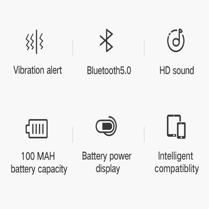 F2 Pro Wireless Bluetooth V5.0 Earphone Hands-Free Vibrating Alert Wear Clip Earphone