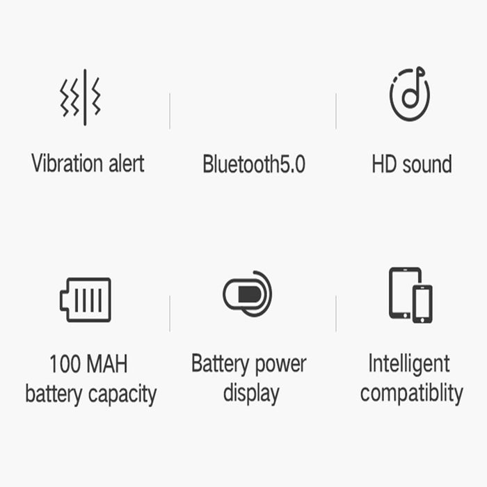 F2 Pro Wireless Bluetooth V5.0 Earphone Hands-Free Vibrating Alert Wear Clip Earphone