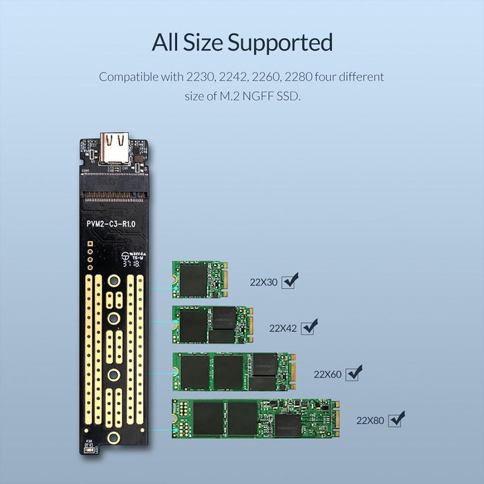 Tool Free M.2 Enclosure With Type c Interface