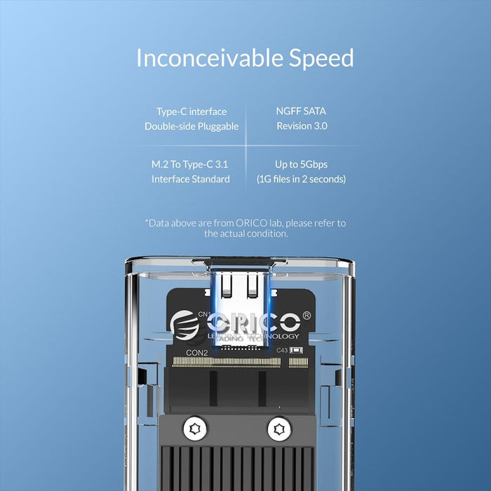 Tool Free M.2 Enclosure With Type c Interface