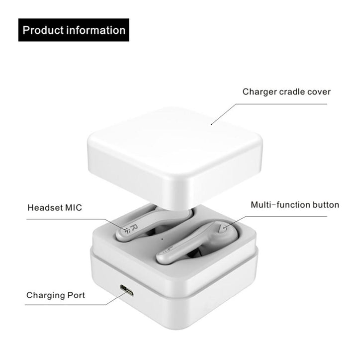 T88 Mini Touch Control Hifi Wireless Bluetooth Earphones Tws Wireless Earbuds With Charger Box