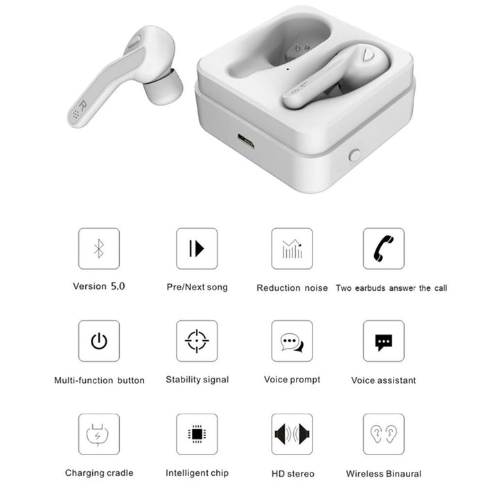 T88 Mini Touch Control Hifi Wireless Bluetooth Earphones Tws Wireless Earbuds With Charger Box