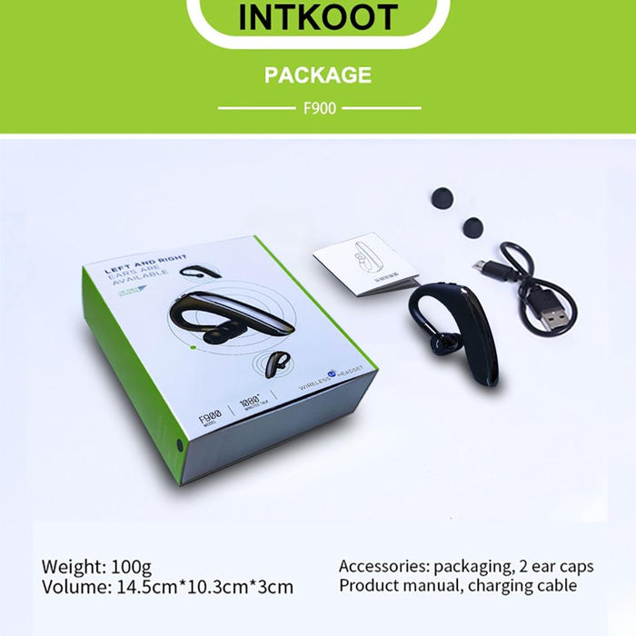 F900 Mini Earhook 180° Freely Rotating Wireless Bluetooth 5.0 Car Handsfree Call Earphones