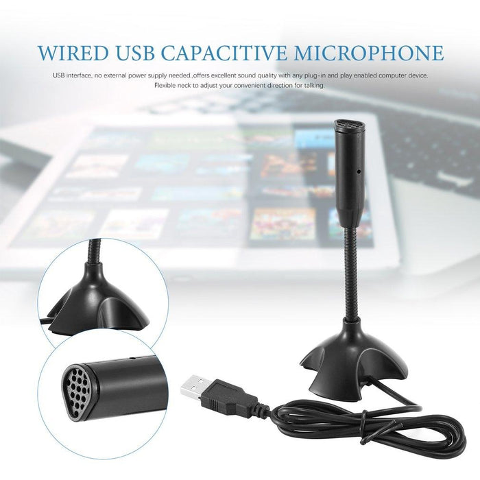 Dedicate Usb Capacitive Mini Microphone Stand For Pc Laptop Notebook Recording Wired Device