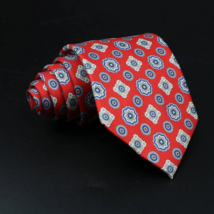 Mens Silk Tie 8.5Cm Plaid Dots Blue Green For Weddings And Parties