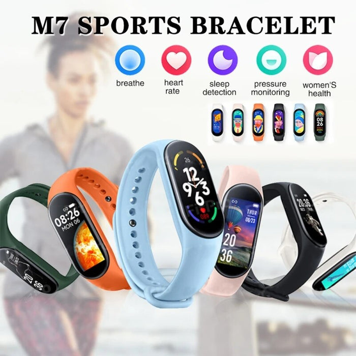 M7Smart Wristwatch Colour Screen Movement Bluetooth Pedometer Alarm Clock Information Push Male And Female Students Couple