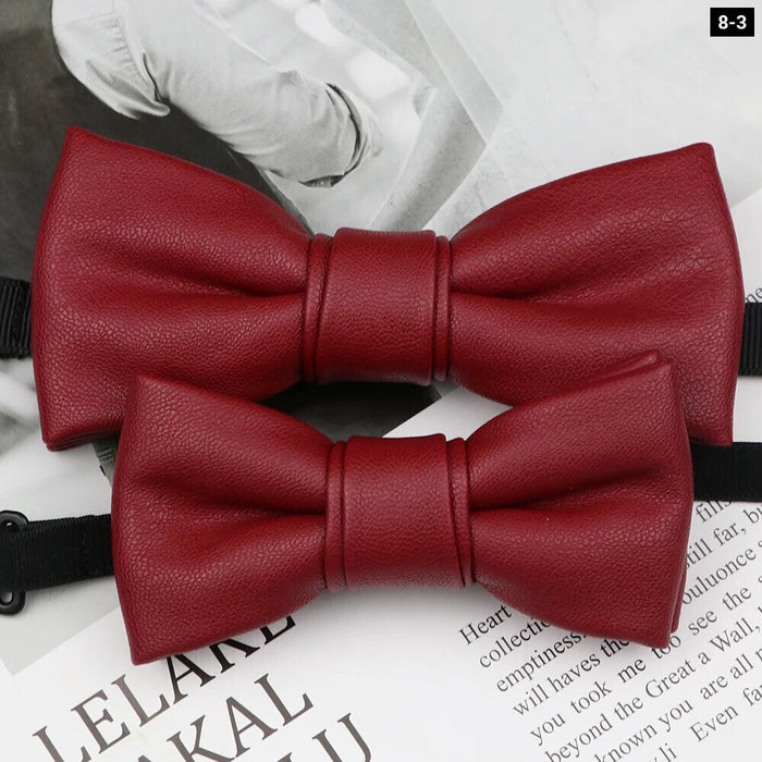 Leather Butterfly Bow Tie Set For Parties Weddings And Business Male And Female 40+ Colours