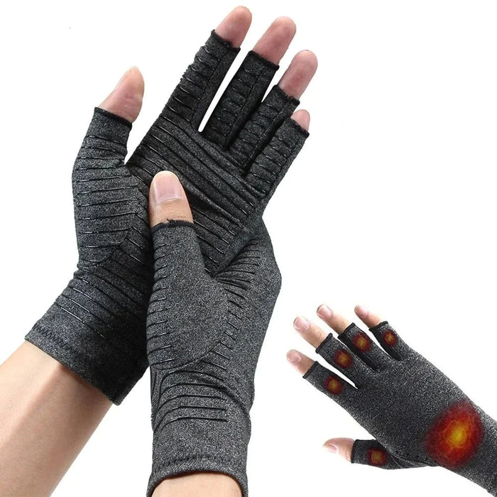 1 Pair Open Fingers Compression Arthritis Gloves For Joint Pain Relief