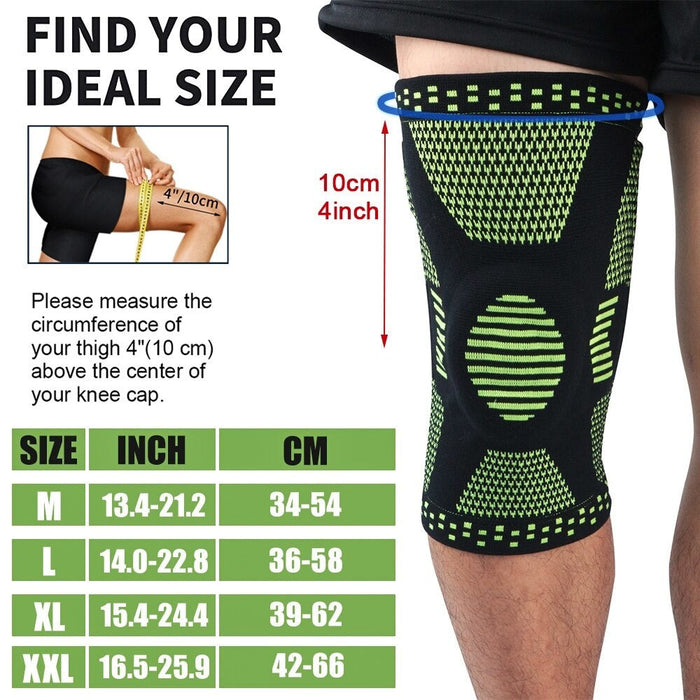 Knee Leg Compression Brace Sleeve with Patella Gel Pads & Side Stabilizers for Running Meniscus Tear