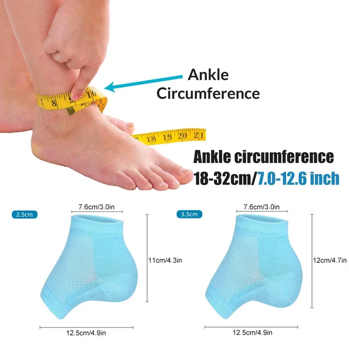 1 Pair Silicone Gel Heel Pad Socks With Invisible Height