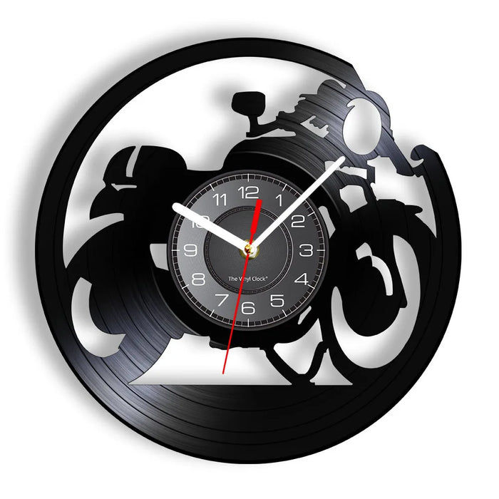 Vinyl Record Cafe Racer Wall Clock