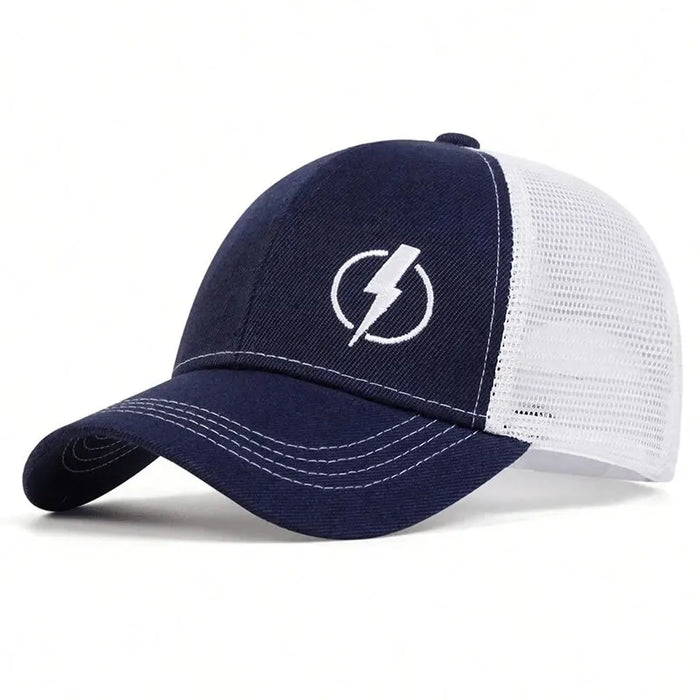 Adjustable Lightning Embroidery Baseball Cap / Hat For Outdoor Sun Protection