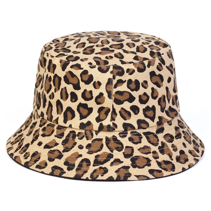 Leopard Print Bucket Hat For Outdoor Sun Protection